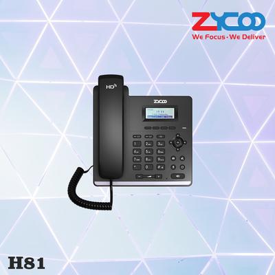 RJ9 HD हैंडसेट के साथ 2 लाइन्स बिजनेस सिप डेस्क फोन ब्लैक
